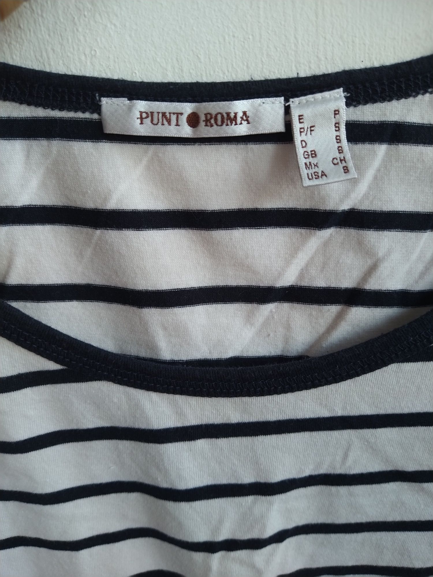 Blusa / Camisola às riscas com botões vermelhos - Punto Roma - Tam. S