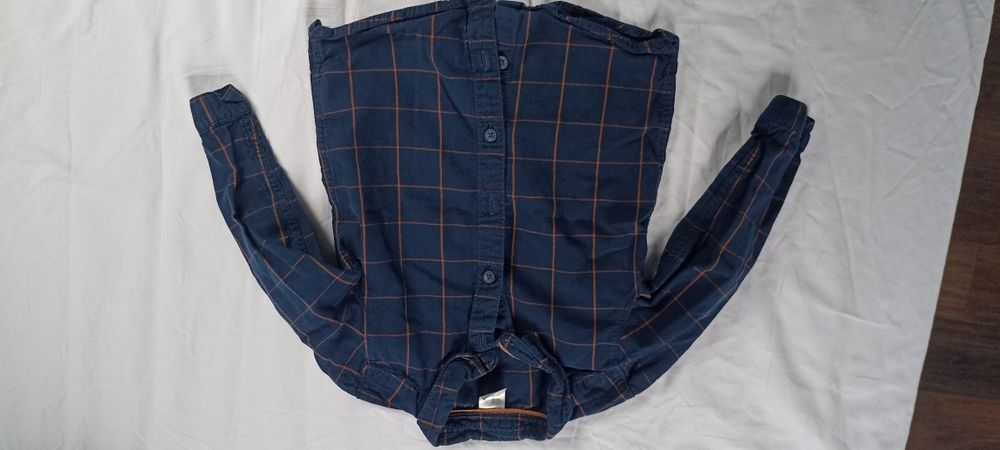 Koszula H&M 86cm granatowa w kratkę dla chłopca święta