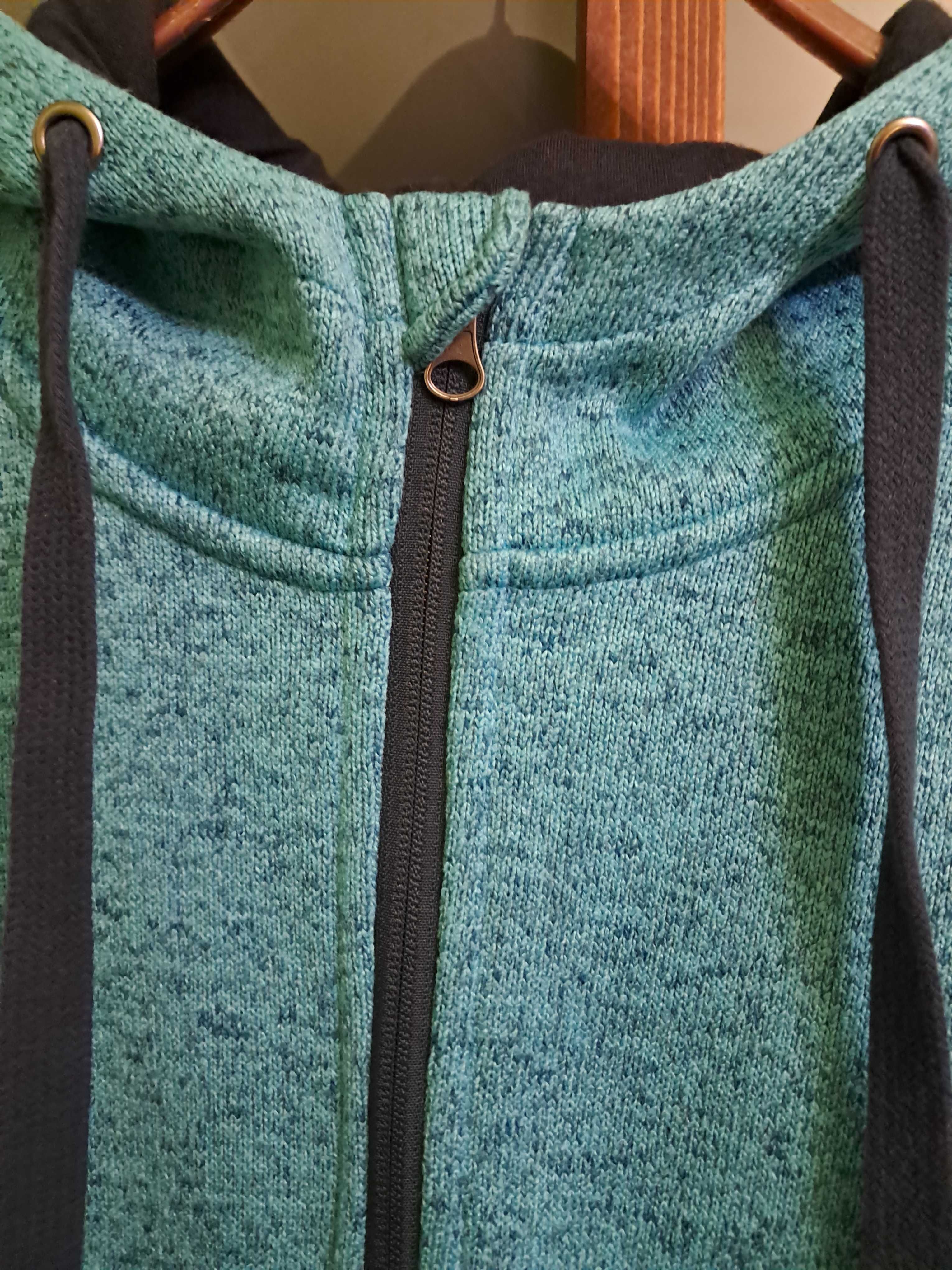 Kurtka bluza damska stan super roz. 50/52 kolor melanż turkus polar