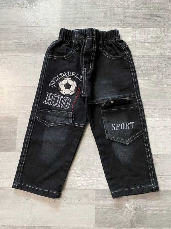Spodnie na gumce dżinsy dżinsowe chłopięce dla chłopca 86 92 cm