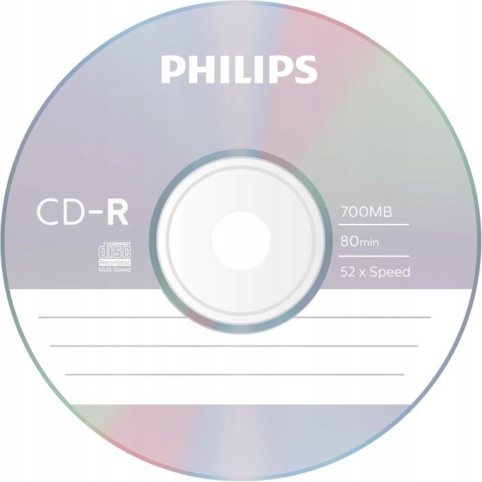 płyta cd philips cd-r 700 mb 80 min prędkość 52x 10 płyt w zestawie