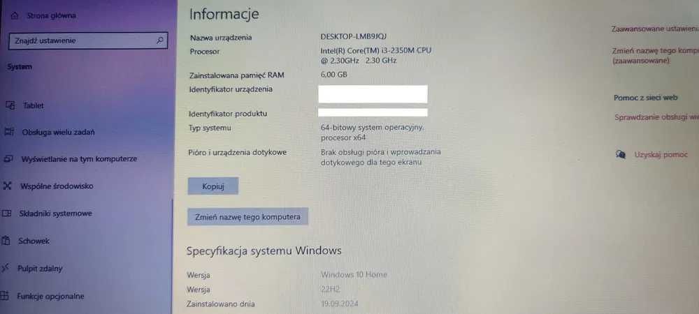 Samsung 305E -15,6 cala -Core i3 4x2,30 GHz -6GB Ram -240GB SSD -Win10