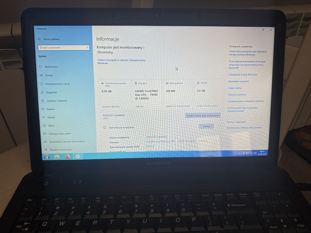 Laptop Lenovo G550 C2D T9500 2.6GHz, 8GB DDR3, 128GB SSD