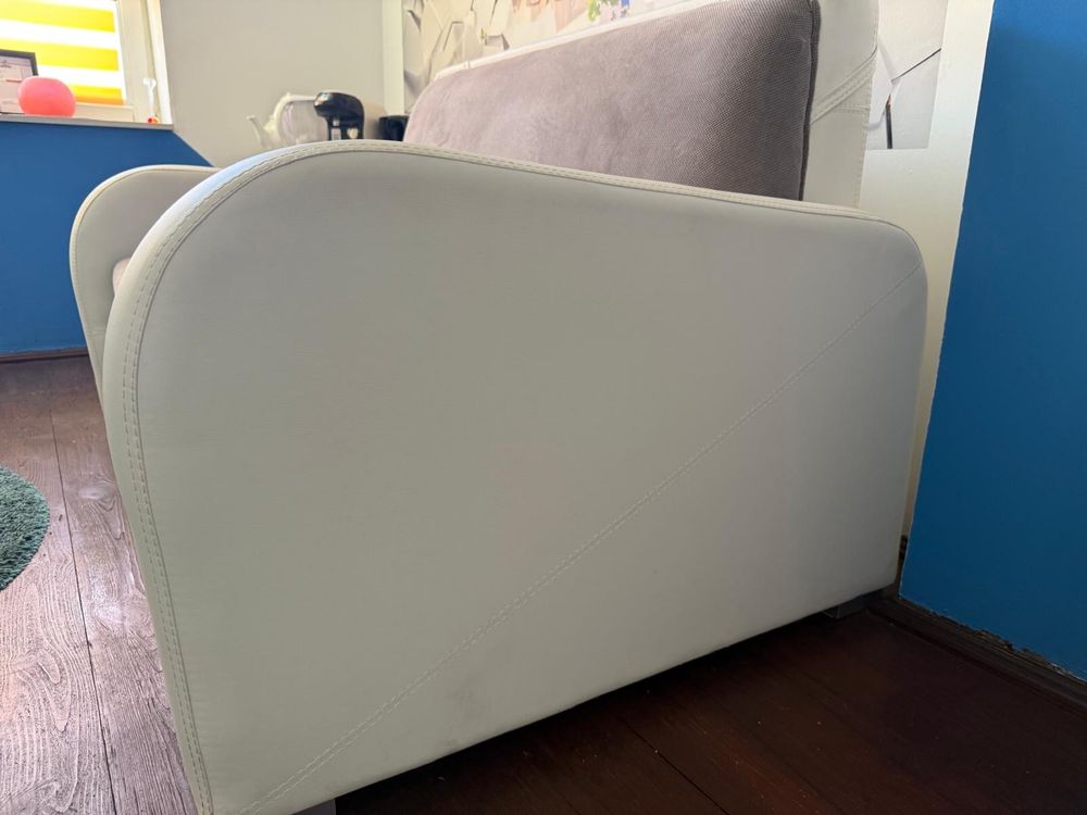 Kanapa sofa  biala skóra