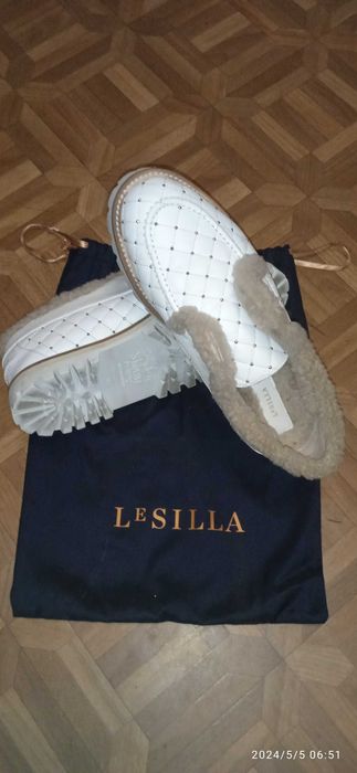 Обувь ,женская,лоферы кожаные на меху.la silla оригинал