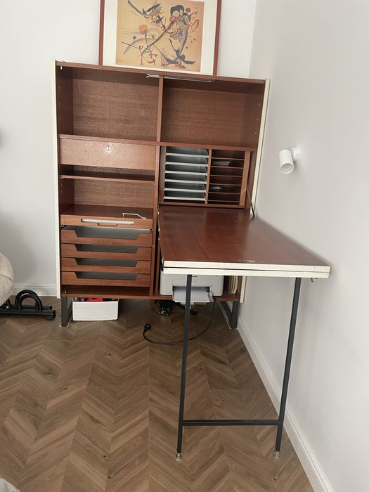 Sekretarzyk biurko szafa z potencjałem do renowacji vintage