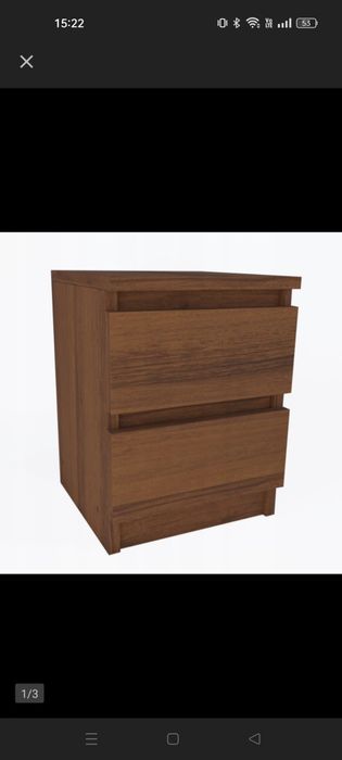 Zestaw mebli do sypialni Ikea MALM brązowe szafki nocne łóżko materac