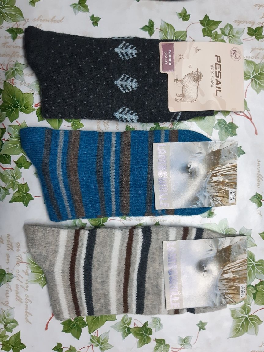 6 pares de meias lã/lambswool