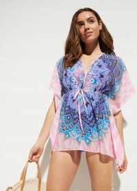 B.P.C sukienka plażowa tunika szyfonowa we wzory ^48/50