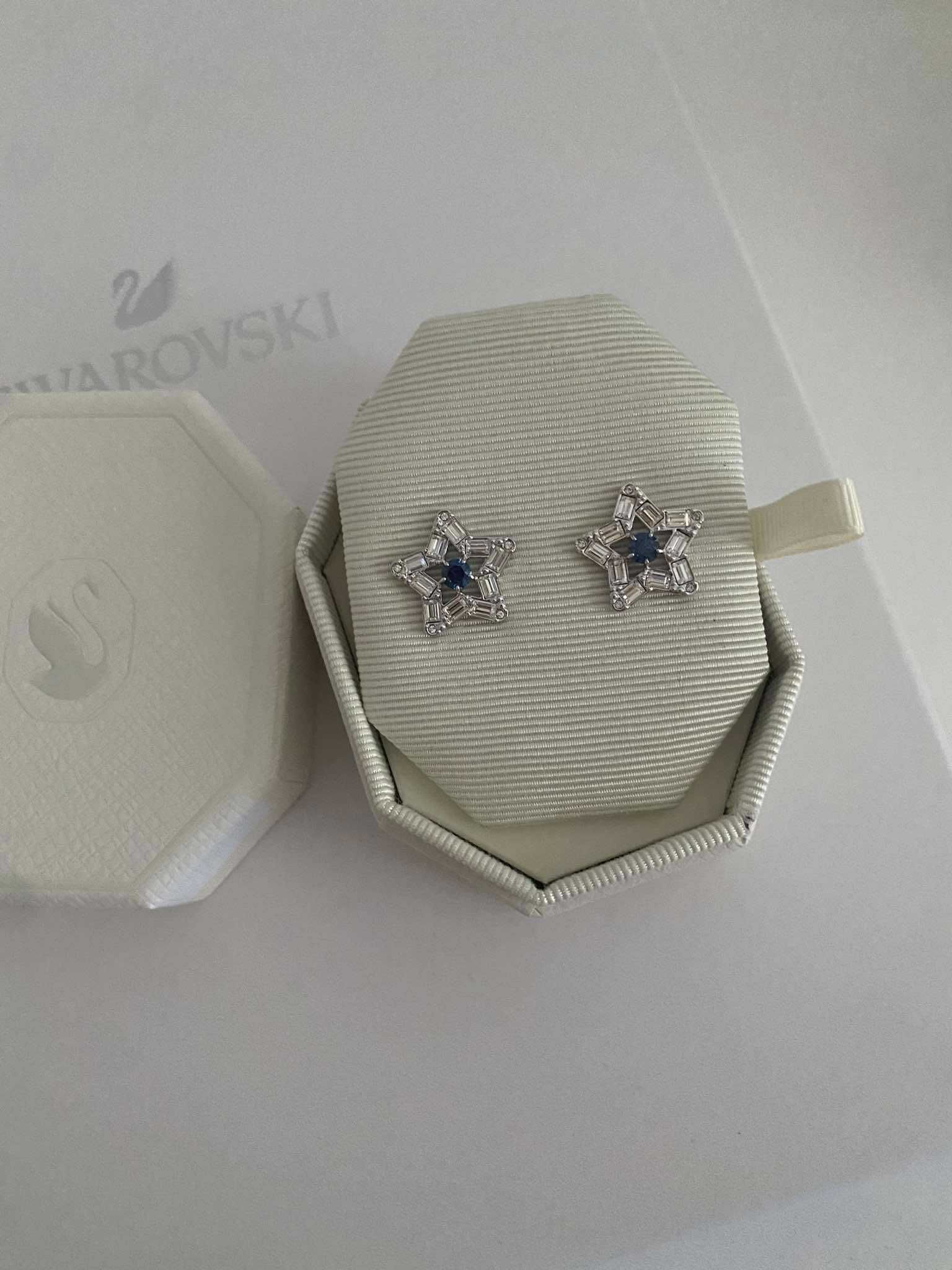 Nowe oryginalne kolczyki Swarovski z kryształami srebrne Stella cyrkon