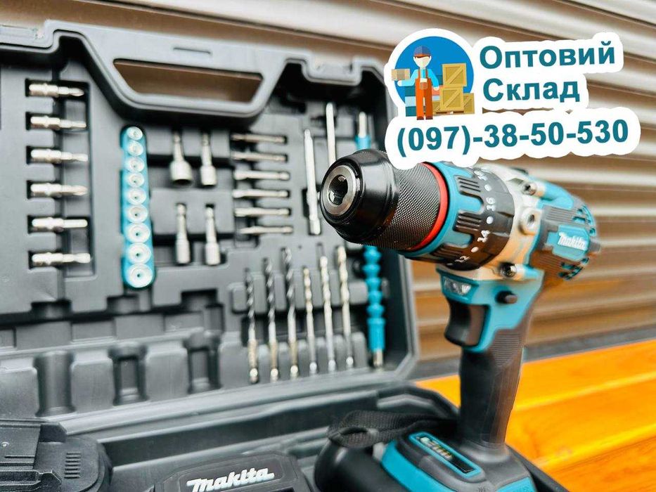 Якісний Шуруповерт Makita DHP485 BLACK З набором, Потужність 95Nm 36/6