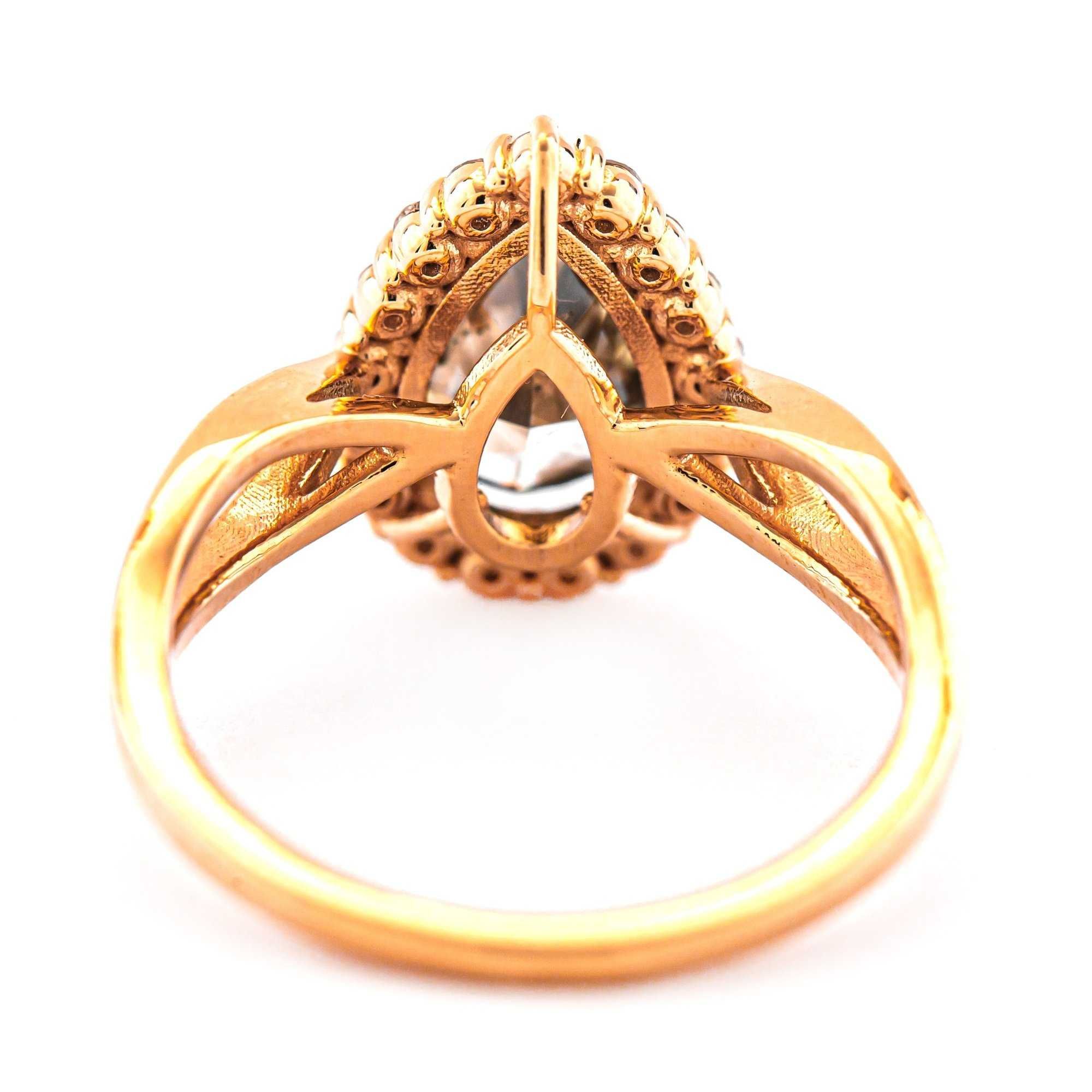 Złoty pierścionek naturalny diament 2ct brylanty certyfikat IGI