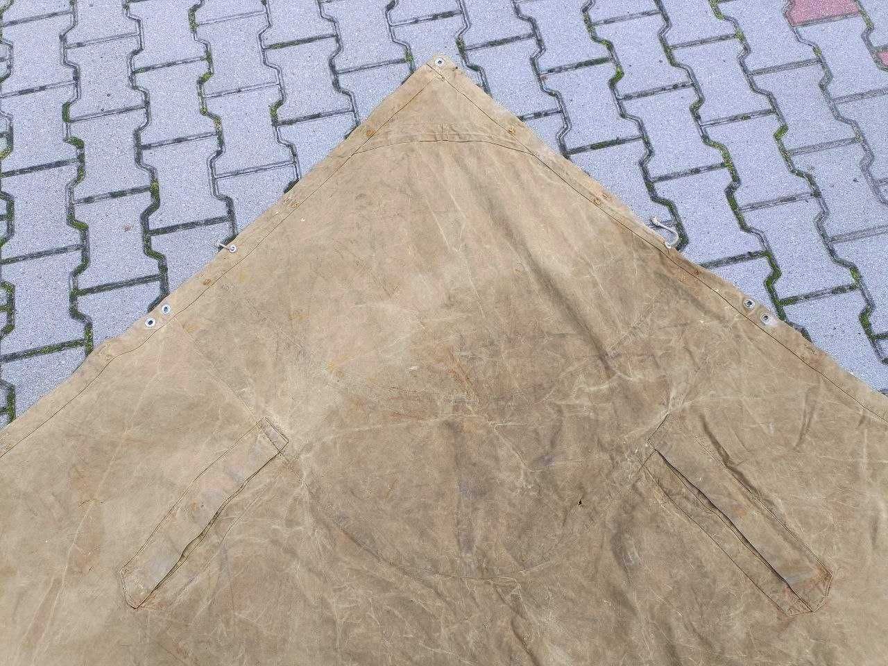 Pałatka Poncho khaki wczesne LWP 1950's lub ZSRR 160x166 cm