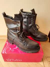 Зимове взуття чоботи чорні шкіра зимние сапоги чёрные экокожа ботинки