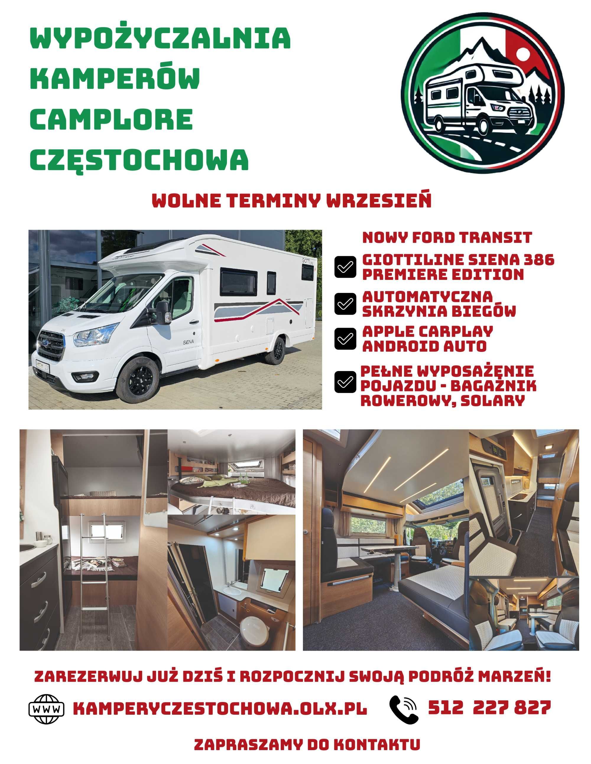 NOWY Kamper na wynajem AUTOMAT wolne terminy Wrzesień ZAPRASZAMY