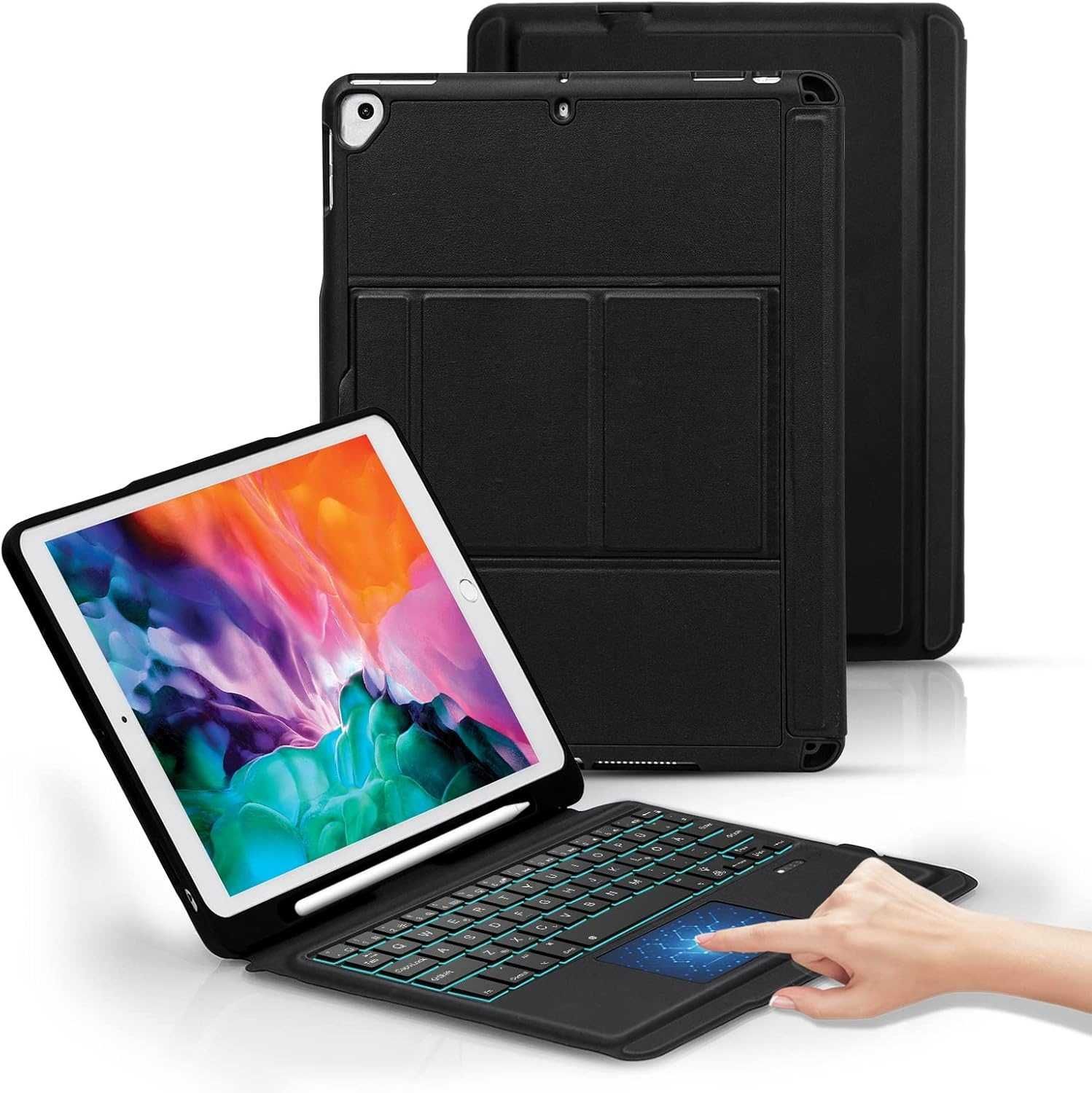 Seagtigau etui klawiatura touchpad RGB LED iPad 10.2 9/8/7 Air 3