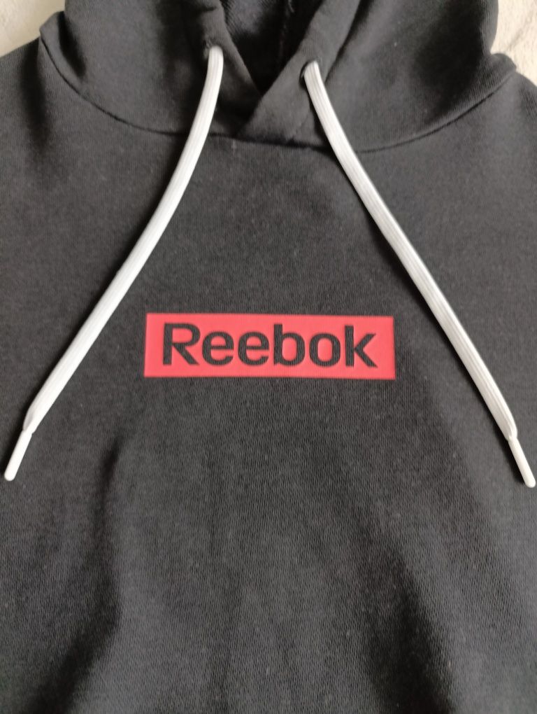 Bluza Reebok męska S hoodie czarna z kapturem – prawie nowa