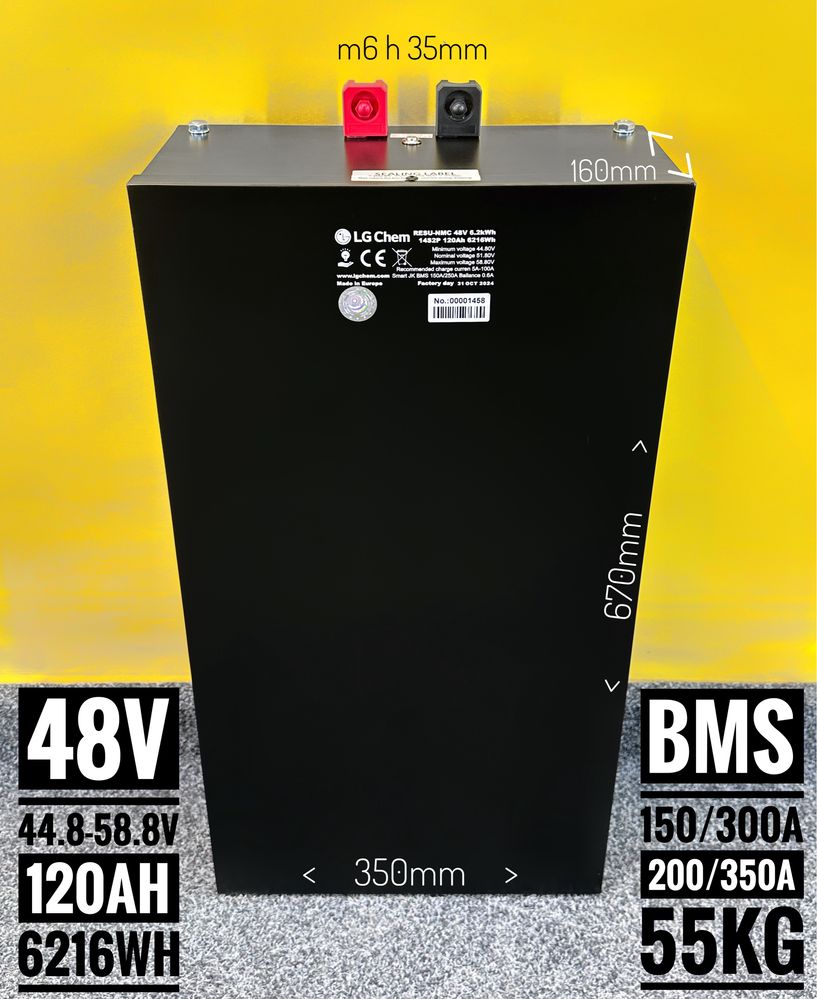 Акумулятор LG Chem 14S2P 120Ah 6.2kWh BMS Smart для 48V інвертооів