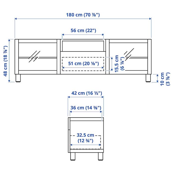 Biala szafka RTV IKEA 180x42x59