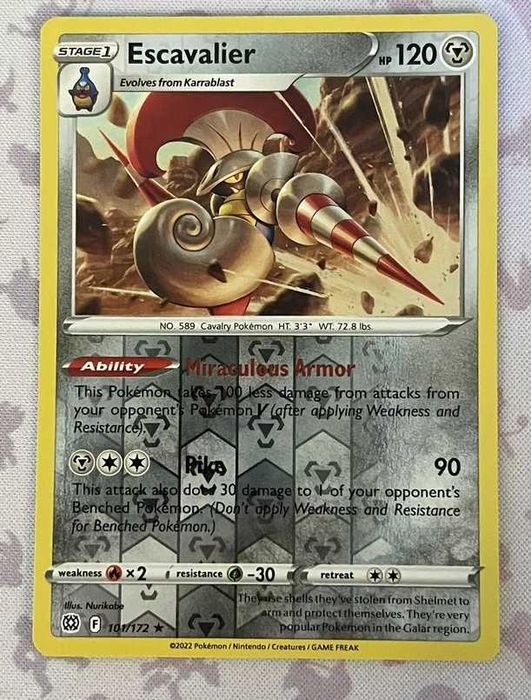 Pokemon TCG - Escavalier 101/172 - Brilliant Stars  Reverse Holo Rare