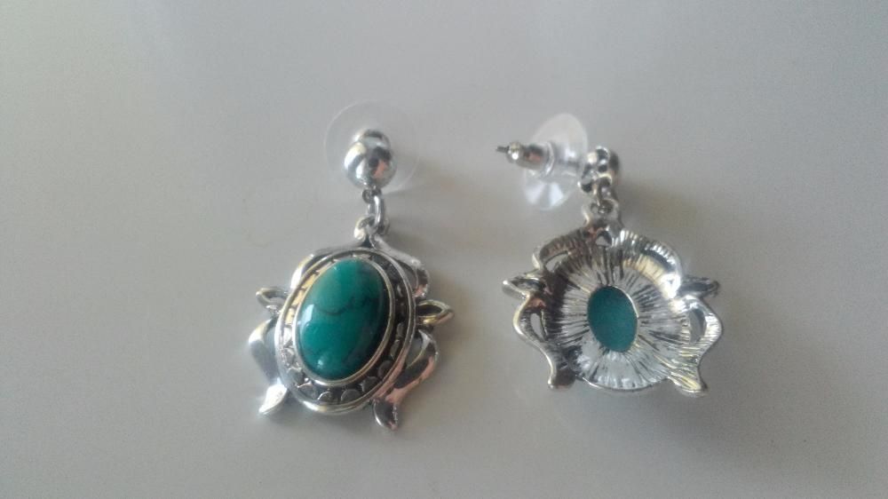 Серьги с бирюзой бижутерия Сережки