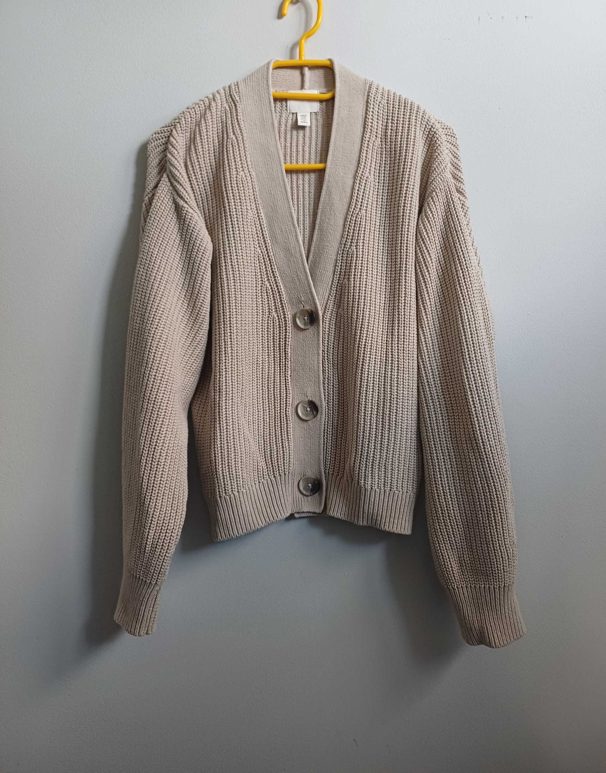 Oversizowy sweter damski grubszy H&M r. XS-M