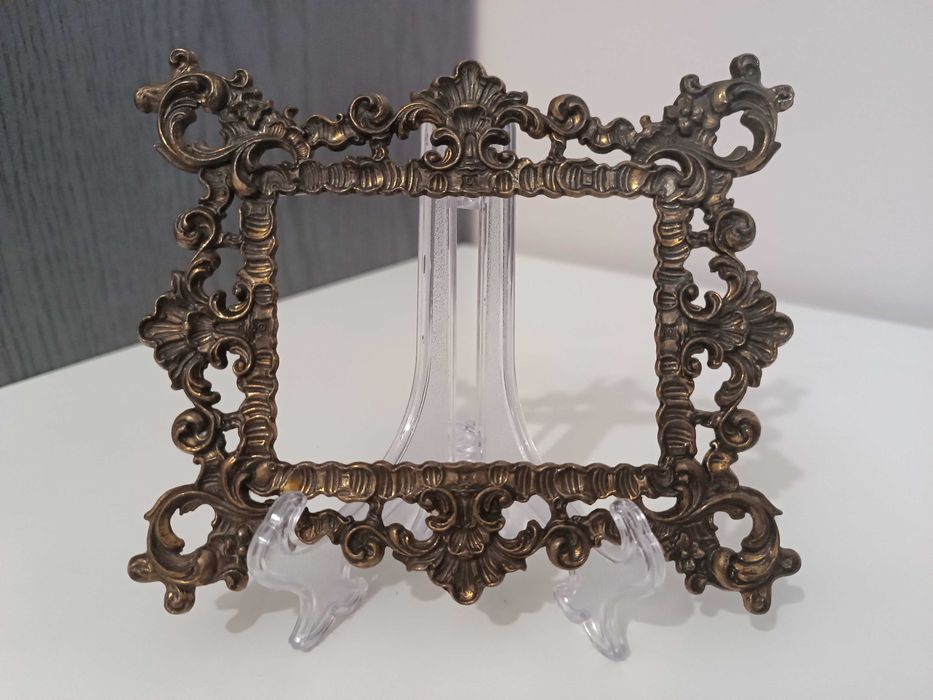 Mosiężna ramką na fotografii