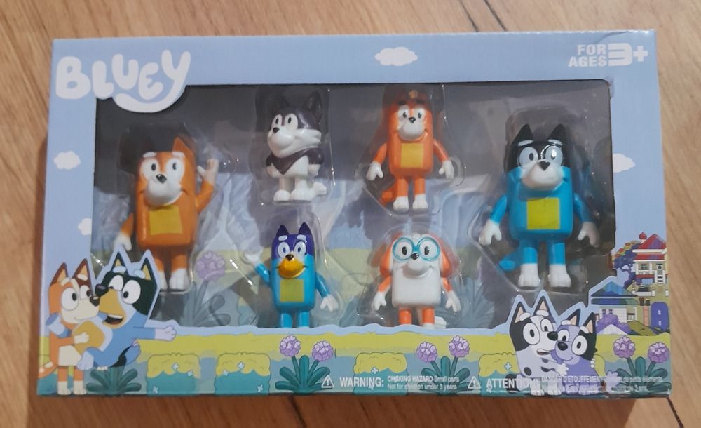 Bluey i Bingo zestaw figurek - 6 SZT rodzina i przyjaciele Bluey Bingo