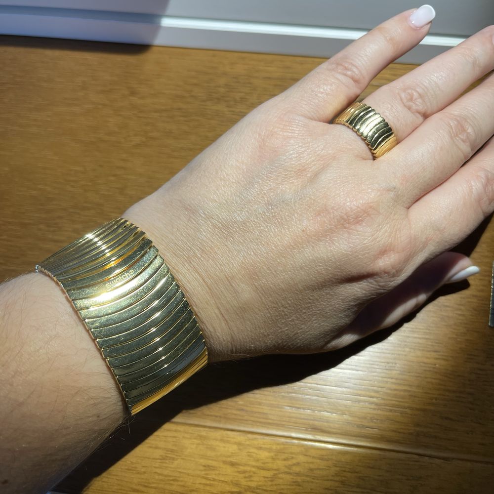 Conjunto Pulseira + Anel Swatch (Dourado)