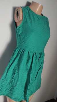 Sukienka zielona na lato letnia na ramiączkach L 40