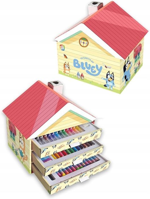 oragnizer z 3 szufladami kredki strugaczka flamastry bluey cefa toys