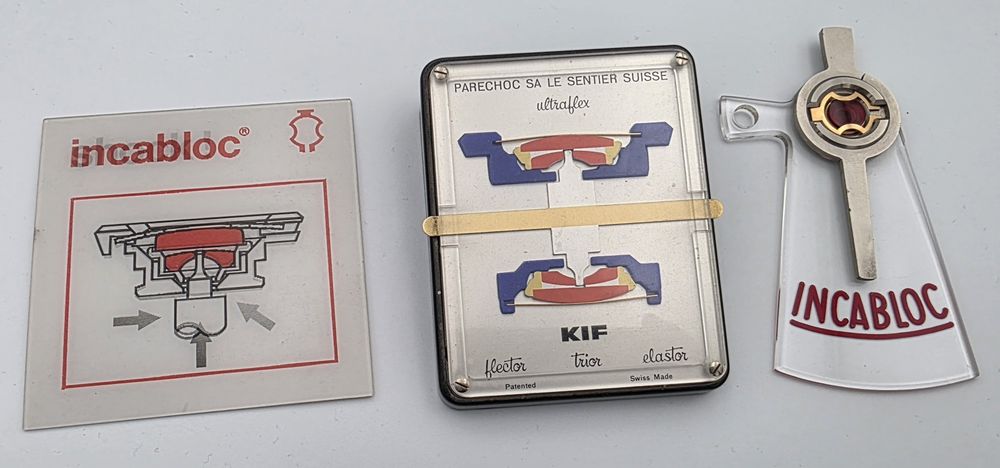 Incabloc swiss made materiały zegarmistrz dydaktyczne reklama vintage