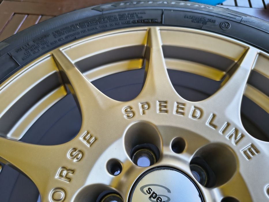 Złote felgi Subaru Speedline SL2 16" 5x100. Edycja limit Opony Zima