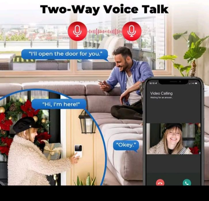 Campainha de vídeo inteligente sem fio