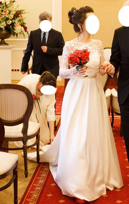 Suknia szczęścia – zachwycająca na ciele, klasyczna, KIESZENIE, r. 36