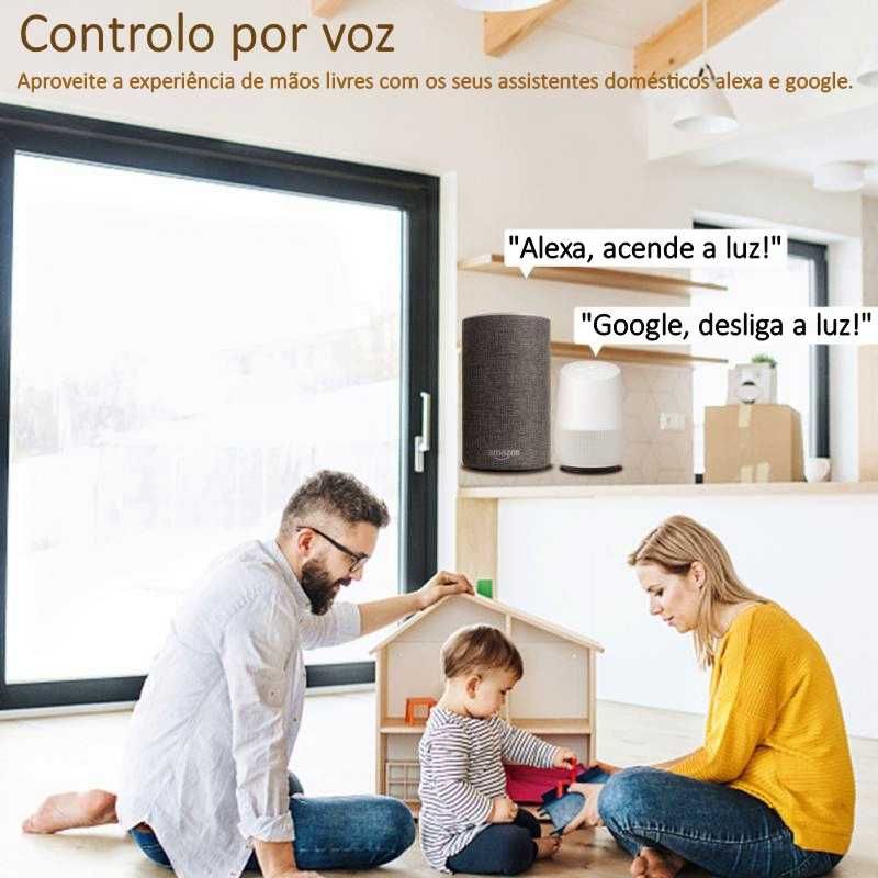 Interruptor / Tuya / ZigBee / 2 Canais / Controlo por voz e aplicação