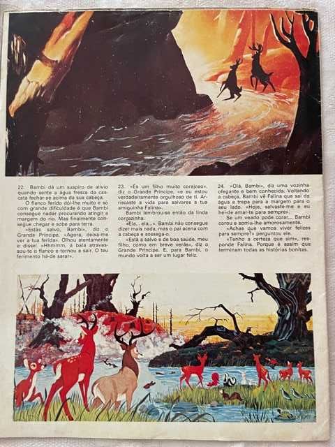 WALT DISNEY Bambi Poster Livro RARO 1978