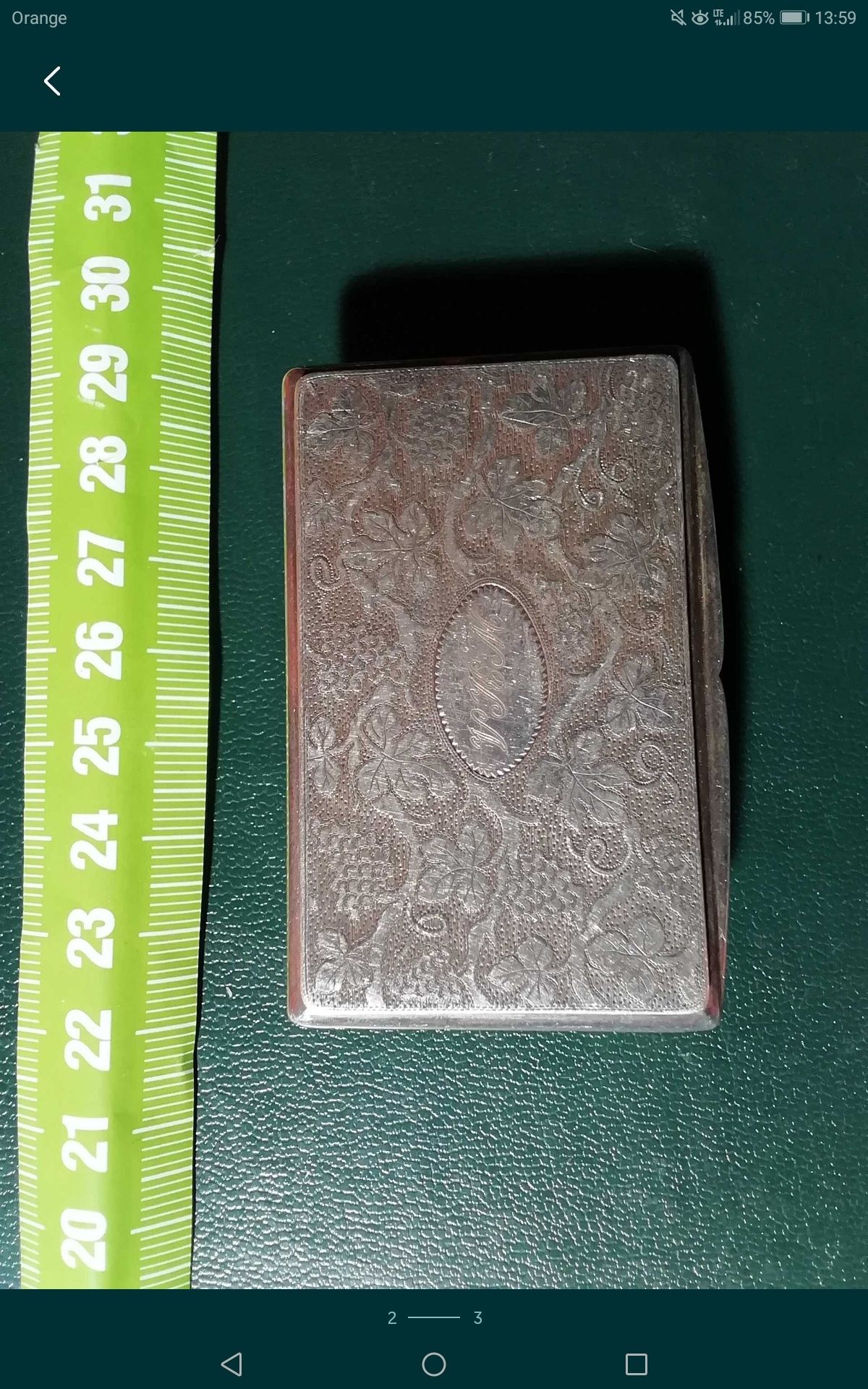Tabakiera srebrna stylowa sygnowana