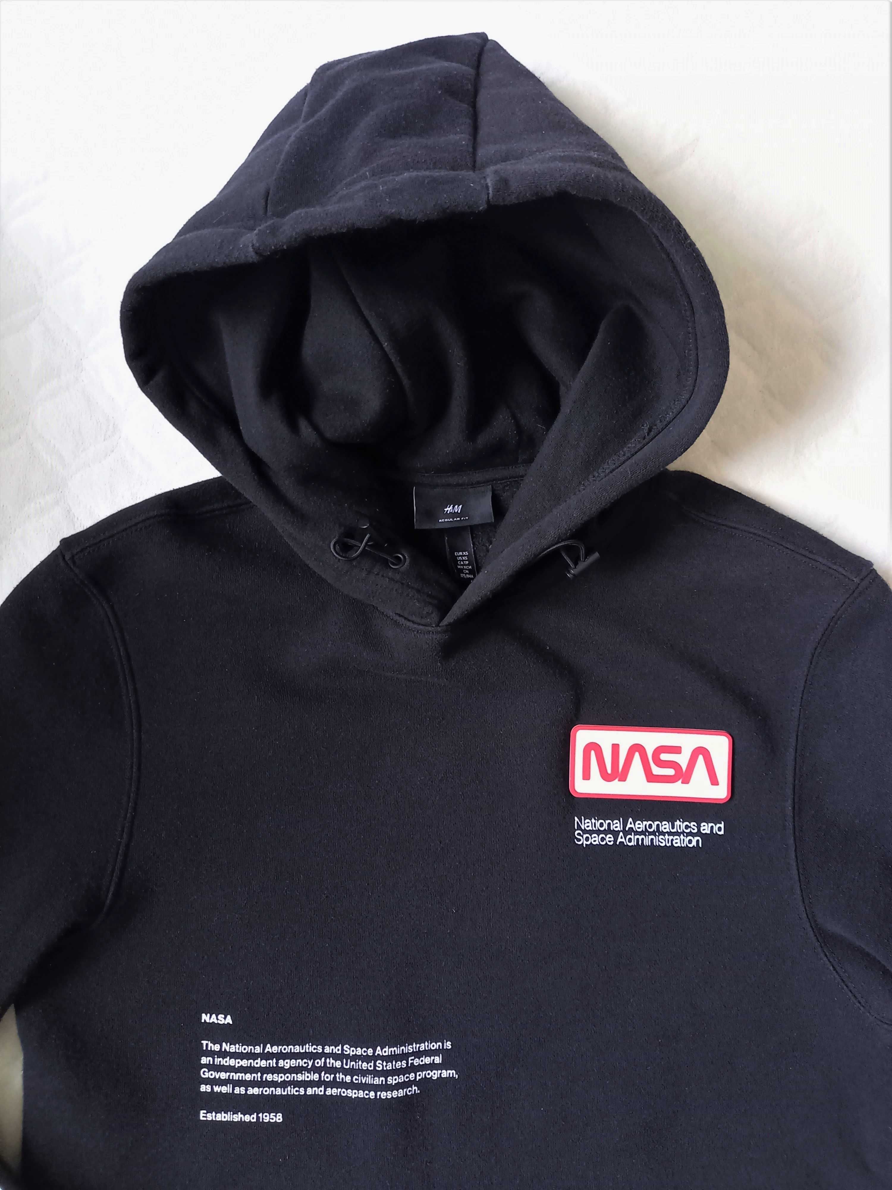 OKAZJA! H&M NASA Odblaskowa bluza z kapturem XS Regular Fit