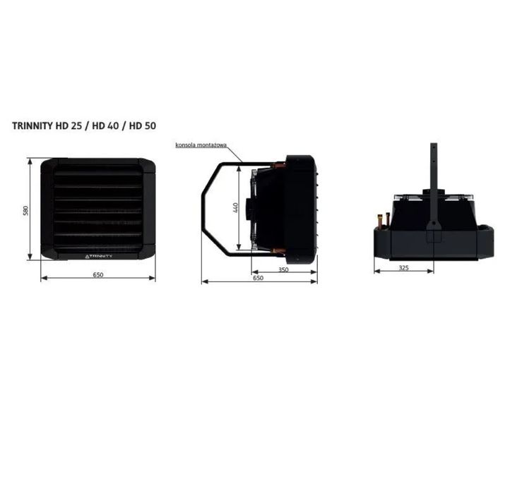 Nagrzewnica HD40 Flowair 37,8 kW z konsolą i regulatorem.