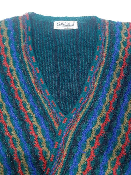 Kardigan sweter pullower Carlo Colucci vintage retro