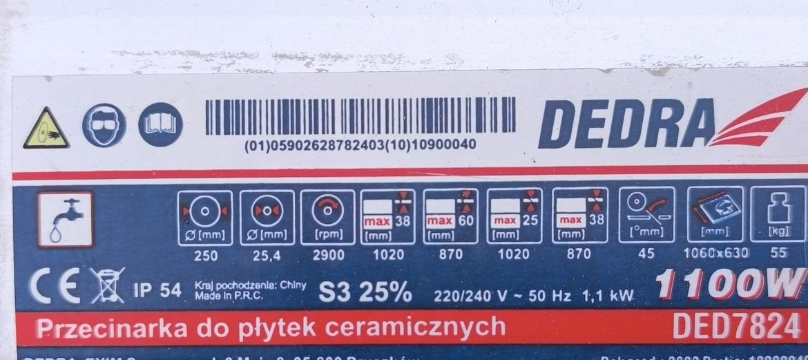 Przecinarka do płytek ceramicznych DEDRA