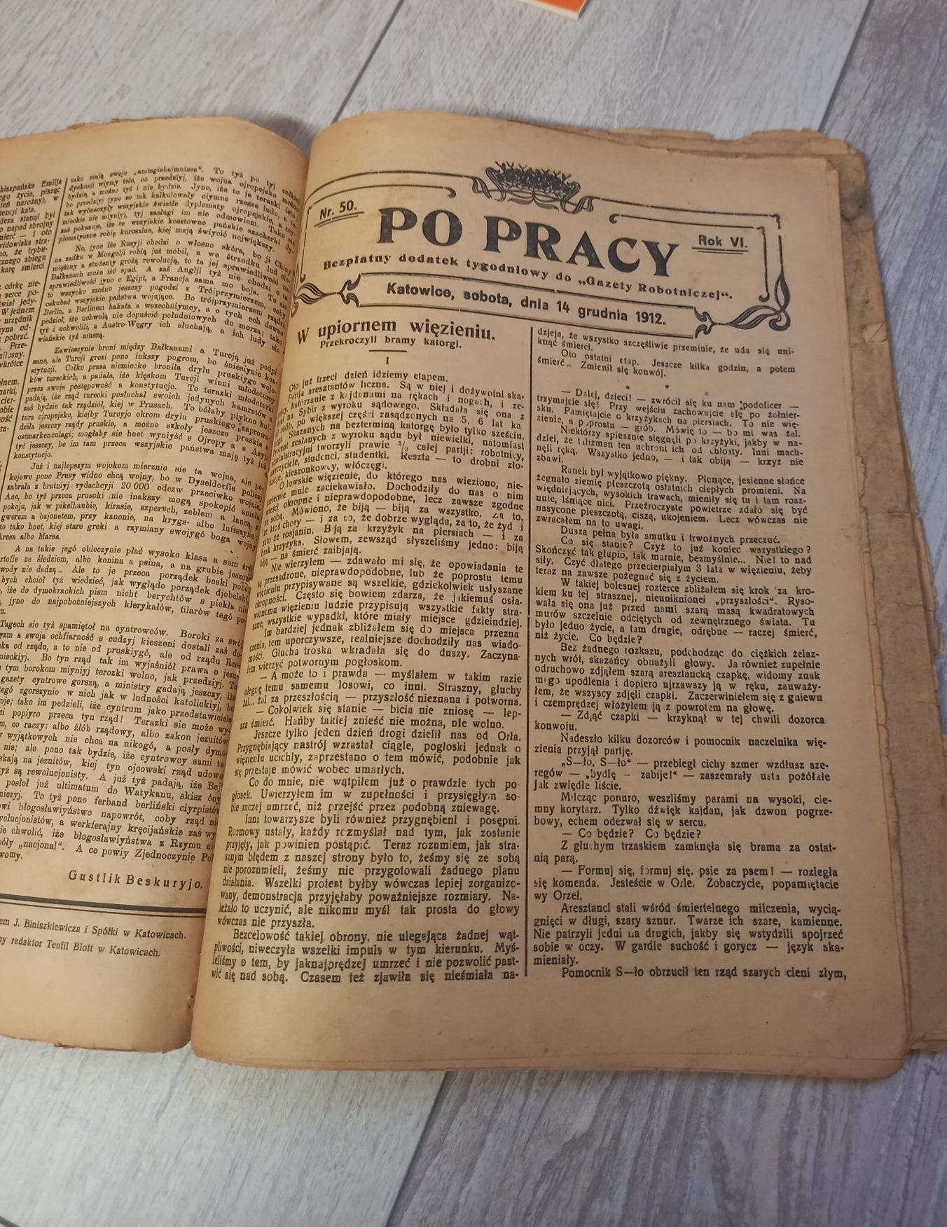 Po pracy Gazeta robotnicza 1912 Katowice