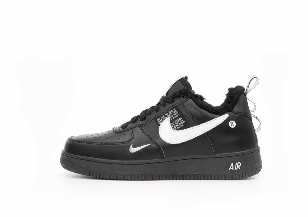 Унисекс зимние кожаные кроссовки Nike Air Force 1 '07 Low зимові найк
