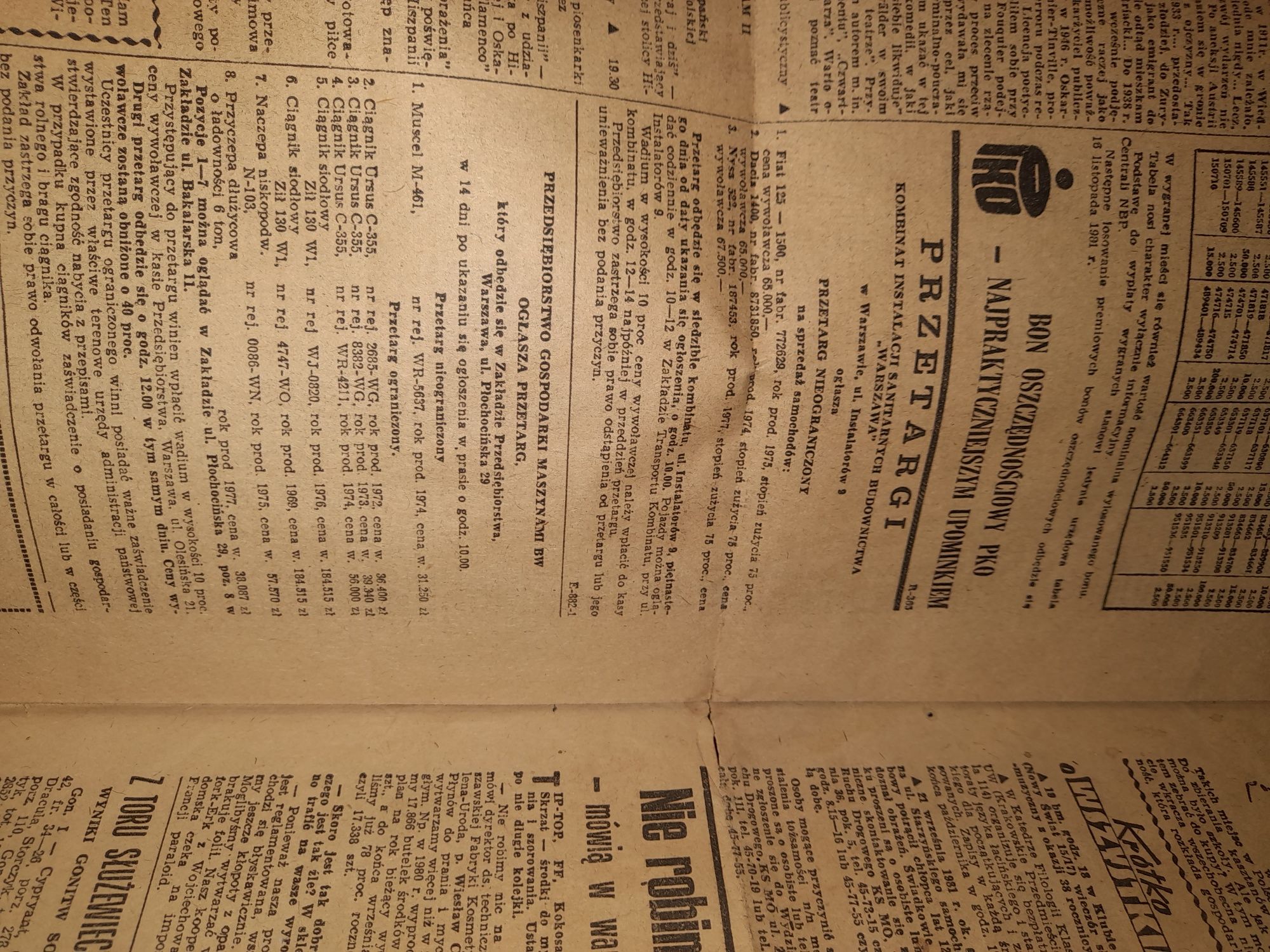 Gazeta Express Wieczorny 1981rok