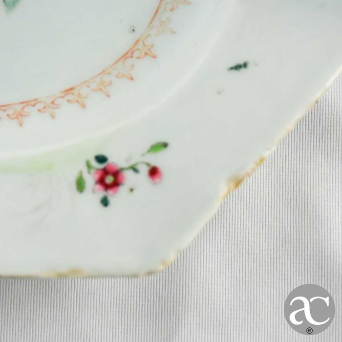 Travessa Porcelana China, Flores e Garças Período Qianlong, séc. XVIII
