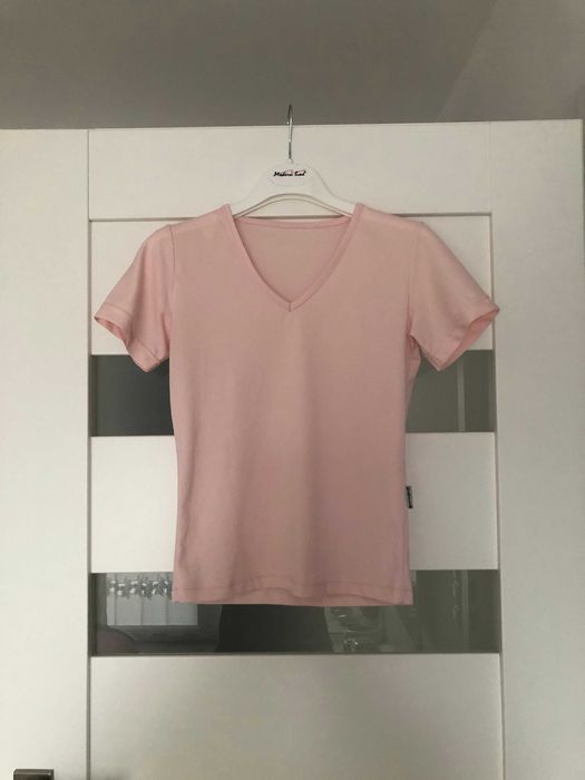 bluzka damska z krótkim rękawem r s różowa