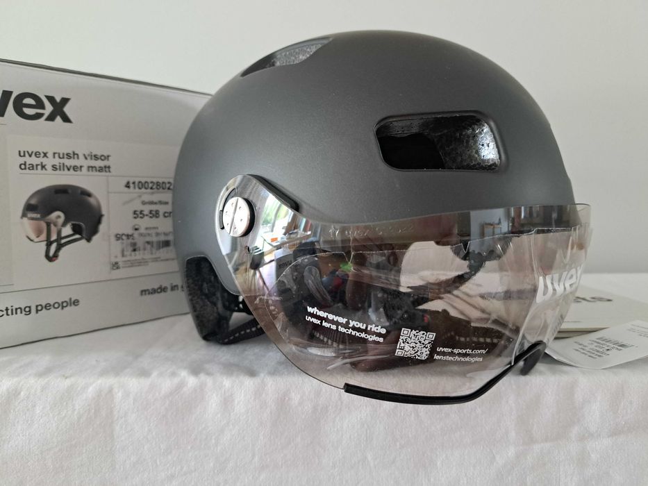 Kask rowerowy Uvex Rush Visor Dark Silver Matt M 55-58cm
