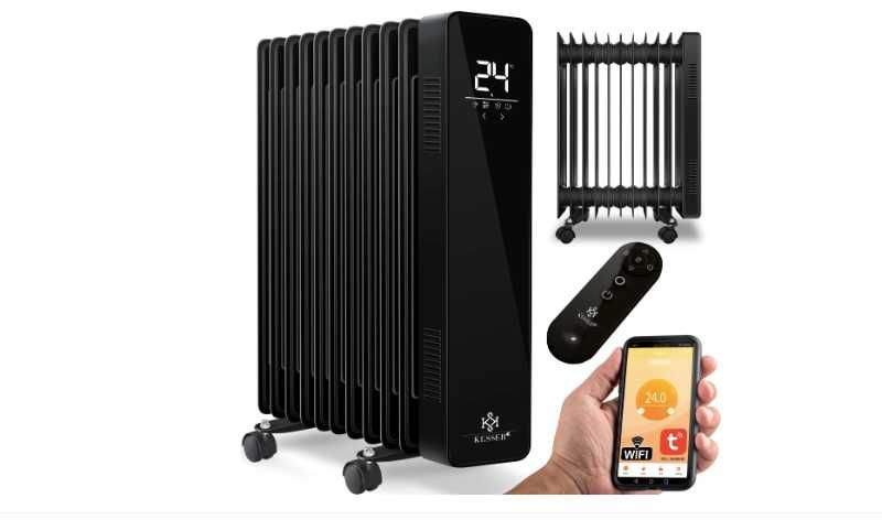 Grzejnik olejowy 2500W wyświetlacz dotykowy