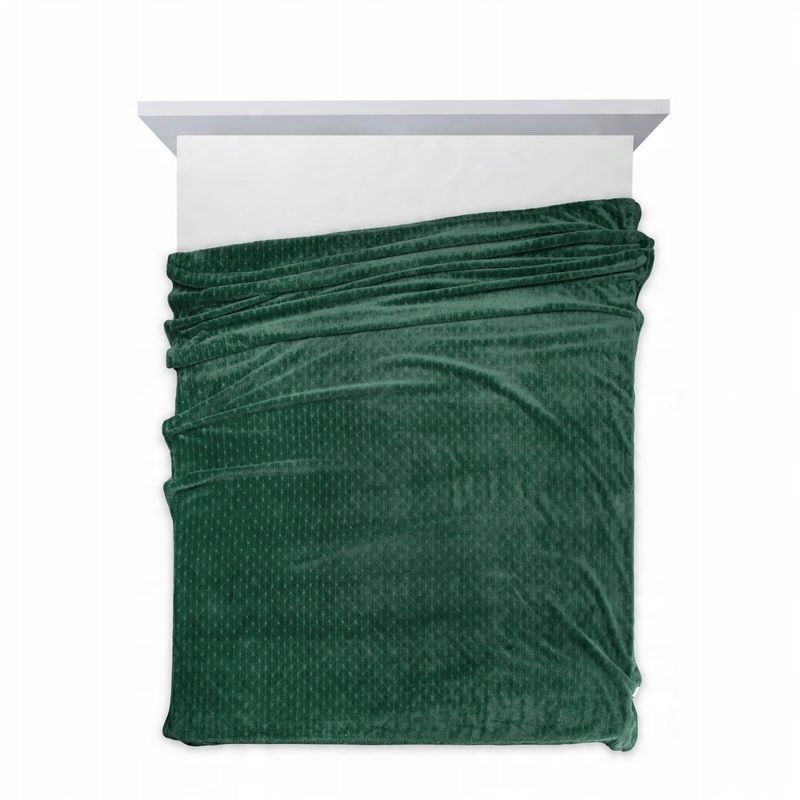 Koc 170x210 Flanelowy kapa pled na łóżko Cindy4 Ciemna Zieleń